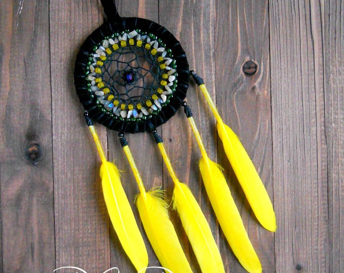 Dream catcher yellow Dreamcatcher wall hanging Boho dream catcher Home living Home decor Home decor wall art Bohemian décor Boho Home Décor