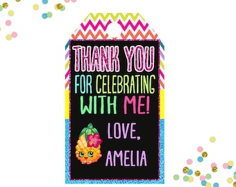 Shopkins Party Favors Tags - Shopkins Pool Party - Thank you tags