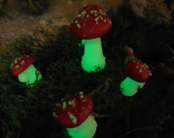 20% OFF STOREWIDE Glow-in-the-Dark Miniature Mushrooms