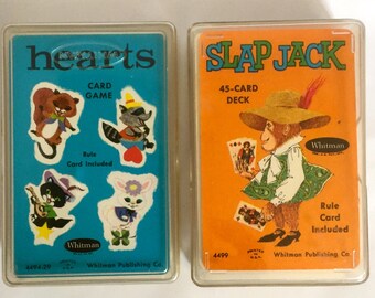 Slap Jack, Hearts, Vintage Card Set, Retro Card Set, Children's Card Set
