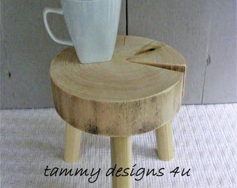 Wooden Plant Stand, Rustic Plant Stand, Low Side Table, Reclaimed Poplar Wood, Low End Table