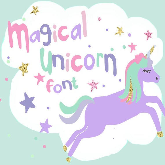 Unicorn font unicorn svg hand drawn font unicorn svg kids