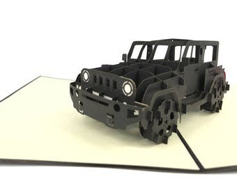 Jeep Land Rover 3D Pop Up Greeting Card Handmade Happy Birthday Wedding Anniversary Friendship Merry Christmas Thanksgiving Thank You