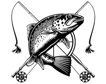 Download Fish trout clip art | Etsy