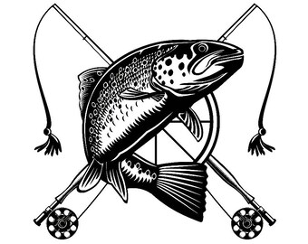 Download Fish trout clip art | Etsy