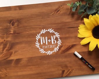 Wooden Rustic Wedding Guest Board Medium - Custom Guest Signing Board - Alternative Wedding Guest Book - Advice Board - 58cm x 42cm