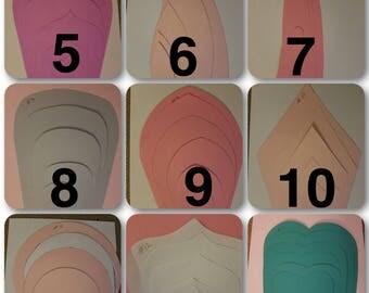 Digital Paper Flower template, PDF, by EMail. (Price's for each template) select the number you would like to receive
