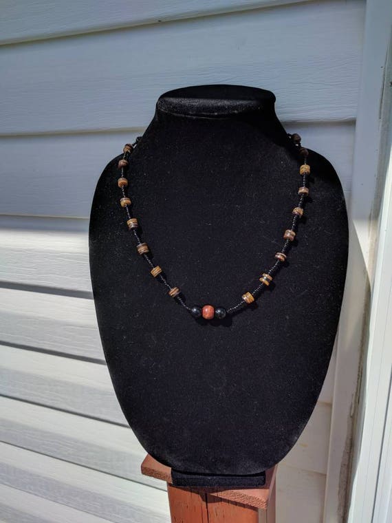 Wooden beaded necklace/shell necklace/ glass beaded necklace/