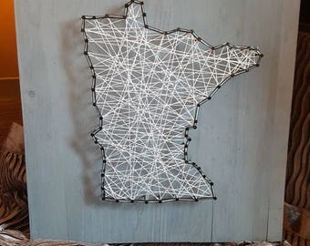 Minnesota String Art Template w/ Heart