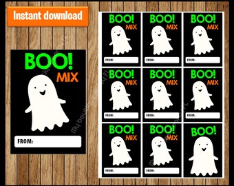 Boo Mix Thank You Tags - Halloween Tags - Halloween Favor Tags - Halloween Gift Tags - Halloween Labels - Halloween Treat Tags
