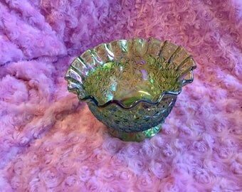 Vintage Carnival Glass Ruffled edge bowl