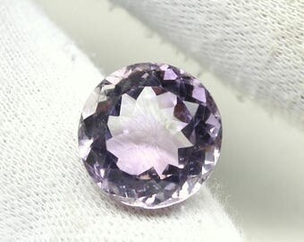 ON SALE 30% Off Natural AAA Light Purple Amethyst Round Faceted Gemstone 15x15x9.5mm High Grade Amethyst Brilliant Cut Ga86