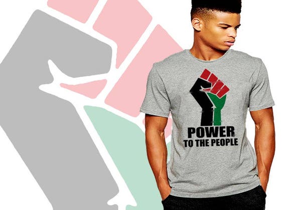 Black Fist T-Shirt Power To The People African Pride Black