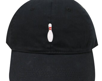 Capsule Design Bowling Pin Cotton Baseball Dad Caps Black