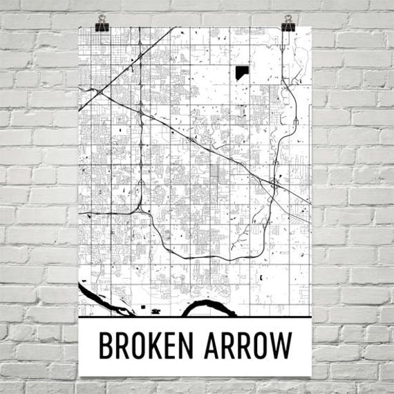 Broken Arrow Map Broken Arrow Art Broken Arrow Print Broken