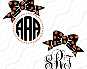 Halloween Bow SVG, Bow Monogram SVG,Halloween svg, Bow SVG Cut table Design,svg,dxf,png Use With Silhouette Studio & Cricut_Instant Download