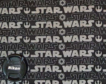 Star Wars Fabric Black and Gray Logo with Rebel and Empire Symbols