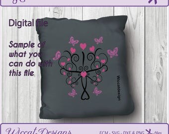 Tree svg, Butterfly svg, Hearts svg, nursery svg, newborn svg, girl svg, Family tree svg, spring svg, svg cutfile, scanncut , dxf cut file