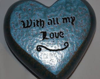 Heart Shaped Paper Weight/Desk Ornament