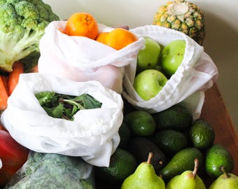 handmade upcycled produce bags// set of three