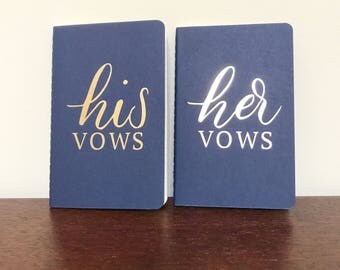Wedding Vow Booklets // His and Her Vows