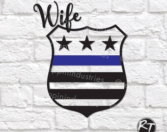 Thin Blue Line Svg, Police Badge Svg, Thin Blue Line Decal, Police Wife Svg, Police Svg, Svg, Dxf, Svg Files for Cricut, Vinyl Decal
