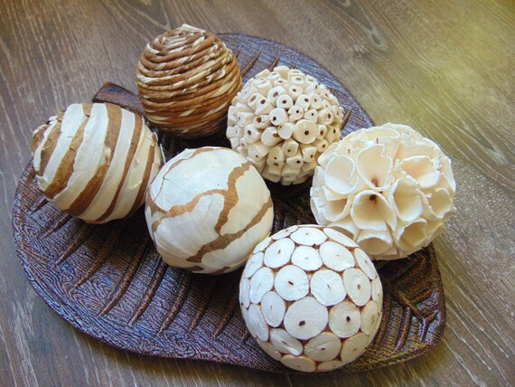 Set of 6 Decorative Balls Bowl Fillers Wedding Table Decor