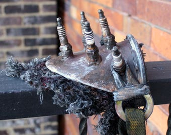 Custom Sparkplug Shoulder Armor, Spaulder Mad Max Inspired Diesel Punk Post-Apocalyptic Zombie Slayer