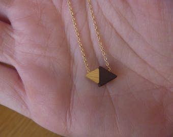 Black and gold triangle necklace
