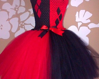 Harlequin Costume, Red and Black Tutu, Harlequin Fancy Dress, Jester Costume, Harlequin Tutu, Jester Tutu, Harlequin Party Dress
