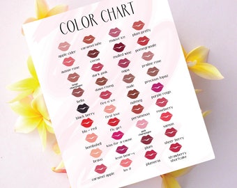 LIPSENSE COLOR CHART LipSense colors LipSense printable