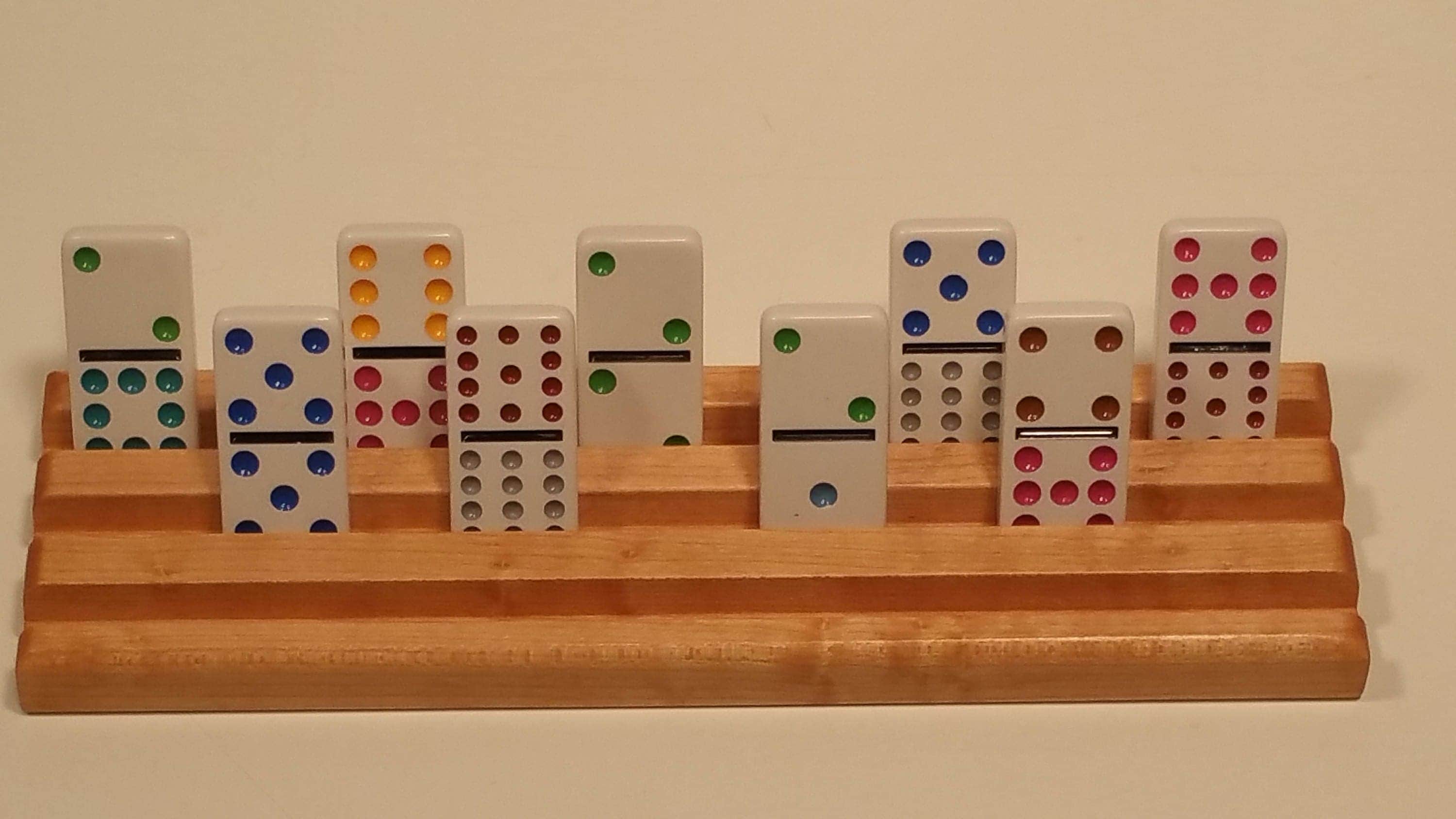 Set of 4 Figured Maple Wood Standard Domino trays / holders