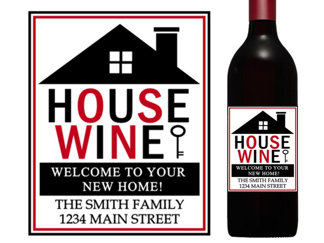 New home wine label housewarming wine label custom wine