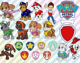 Paw Patrol Svg, Paw Patrol Clip art, Paw patrol dxf, eps files, Paw patrol cut files for silhouette or cricut, Paw patrol scrapbook, vinyl
