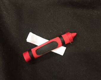 Red crayon hair clip