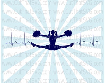 Cheer leading heartbeat SVG Cut File
