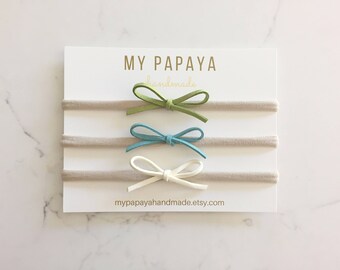 baby girl headband | leather bows | faux suede bows | baby bows | dainty bows