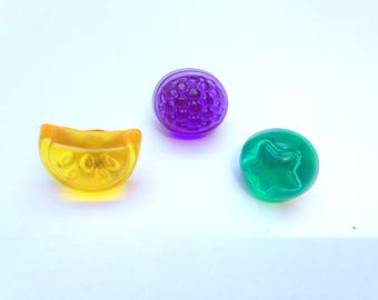 Lot de 3 pins Candy résine