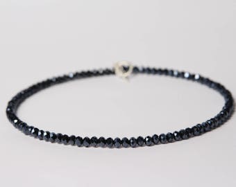 Black Crystal Choker, Black Necklace, Elegant crystal necklace, Black Beaded Necklace, Beaded Jewelry, Bridal Necklace