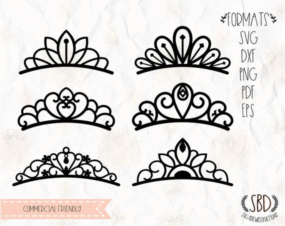 Princess Tiara Crown SVG PNG EPS Dxf pdf format cricut