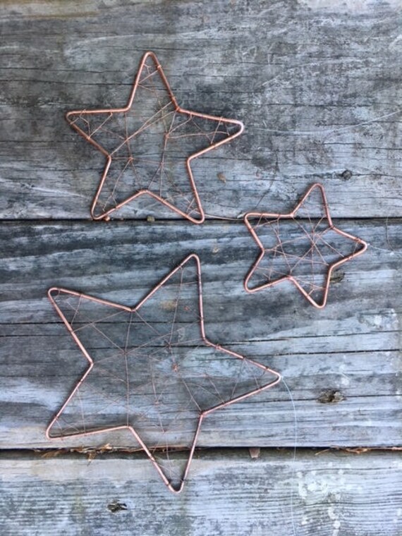 Rustic Copper Wire Star Christmas Tree Ornament