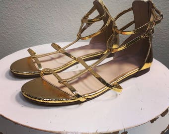 blinged out gladiator sandals