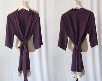 Cotton Robe,Lace Bridesmaid Robes,Cotton Bridesmaid Robes,Getting Ready Robes,Bridesmaid Gifts,Cheap Bridesmaid Gifts
