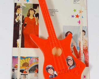Donny & Marie Rock Guitar Toy Guitar - 1976 Osbro Gordy International Donny Osmond Marie Osmond 1970s Toys