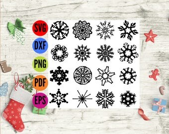 Snowflake SVG, Christmas Svg Bundle, Snowflake PNG, Photoshop Overlay Snowflakes, Christmas Cricut Svg, Svg bundles, Snowflakes