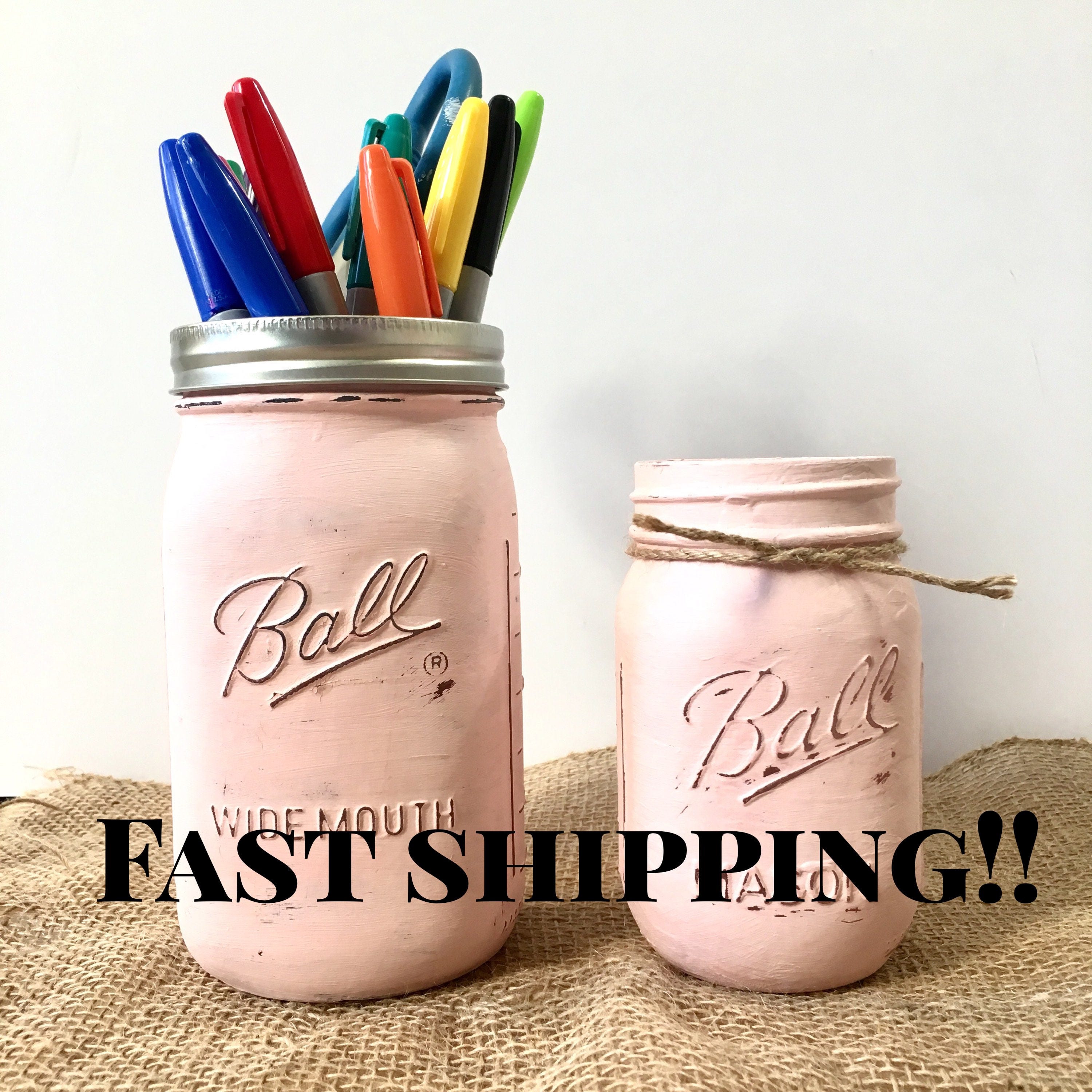 Mason Jar Pen Holder for Desk Pen Holder Wedding Pen Holder