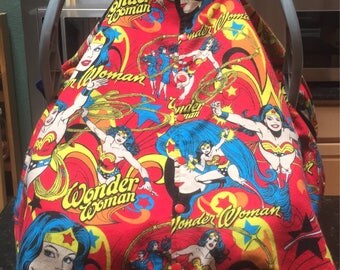 Wonder Woman Combination baby car seat cover and breastfeeding cover