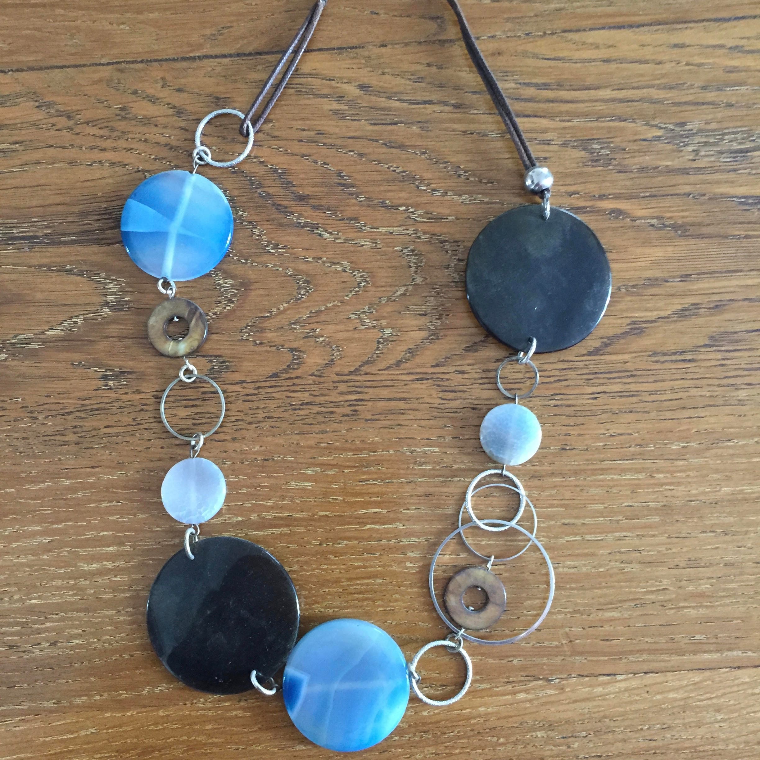 necklace black and blue
