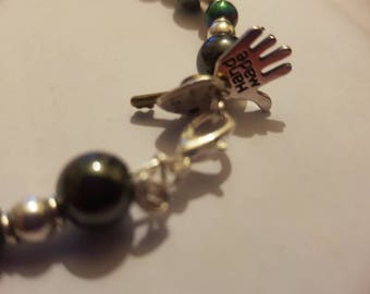 Rainbow hematite bead bracelet