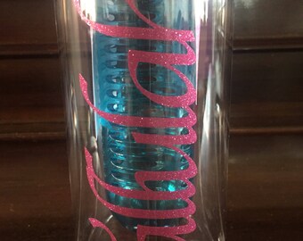 Glitter Water bottle vinyl, water drop tracker, name vinyl for bottles, personalised water bottle vinyls, time tracker vinyl, water chart